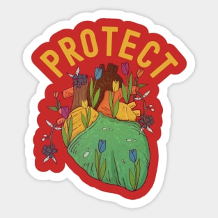 America Go Red Heart Month Awareness Heath Protect Sticker